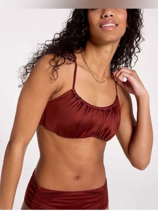 CALIA by Carrie Underwood Other - Calia Women’s Rust Satin Bralette Top - Elegant Ruched Swim/Lingerie